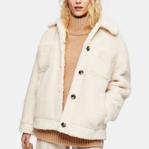 Topshop Cream Teddy Borg Jacket
